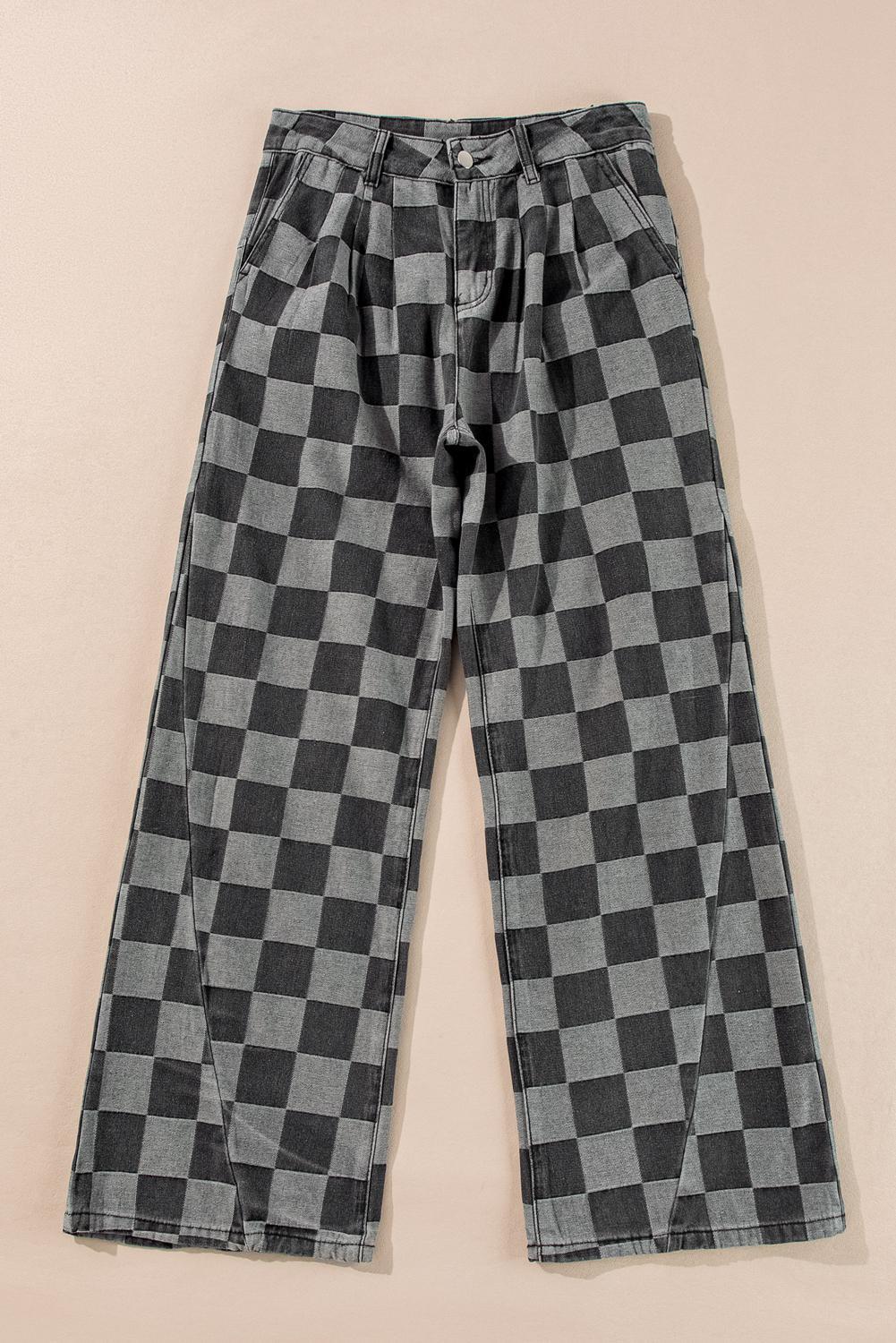 The Check Yourself Wide Leg Jeans