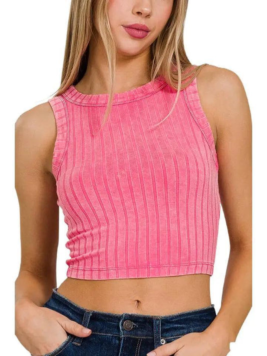 Sassy in Scarlet Ribbed Crop