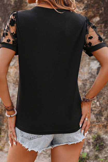 PLUS Onyx Bloom Mesh Top 🖤🌸