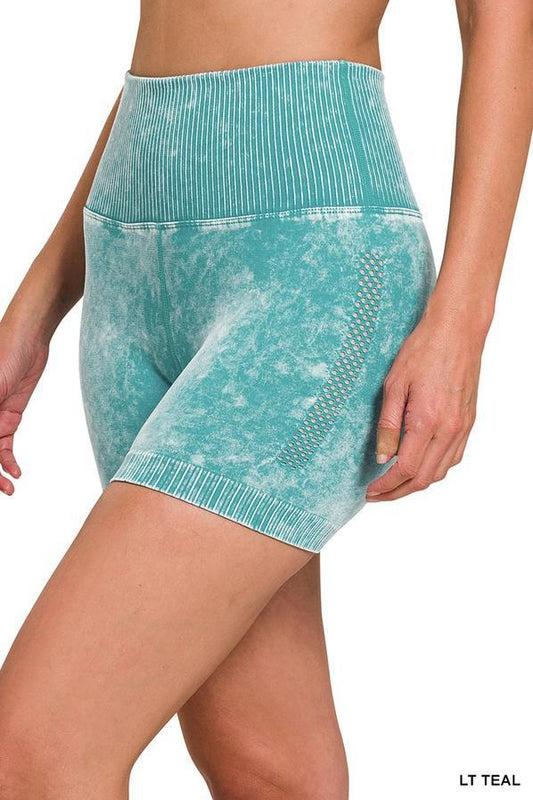 The Chill Mode Biker Shorts - Teal