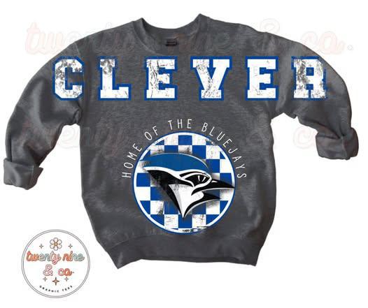 Clever Checkered Spirit Sweatshirt